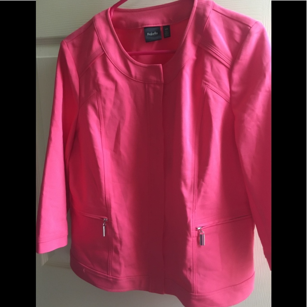 Rafaella•Fuchsia Sleek Blazer Style Top-Size Lg